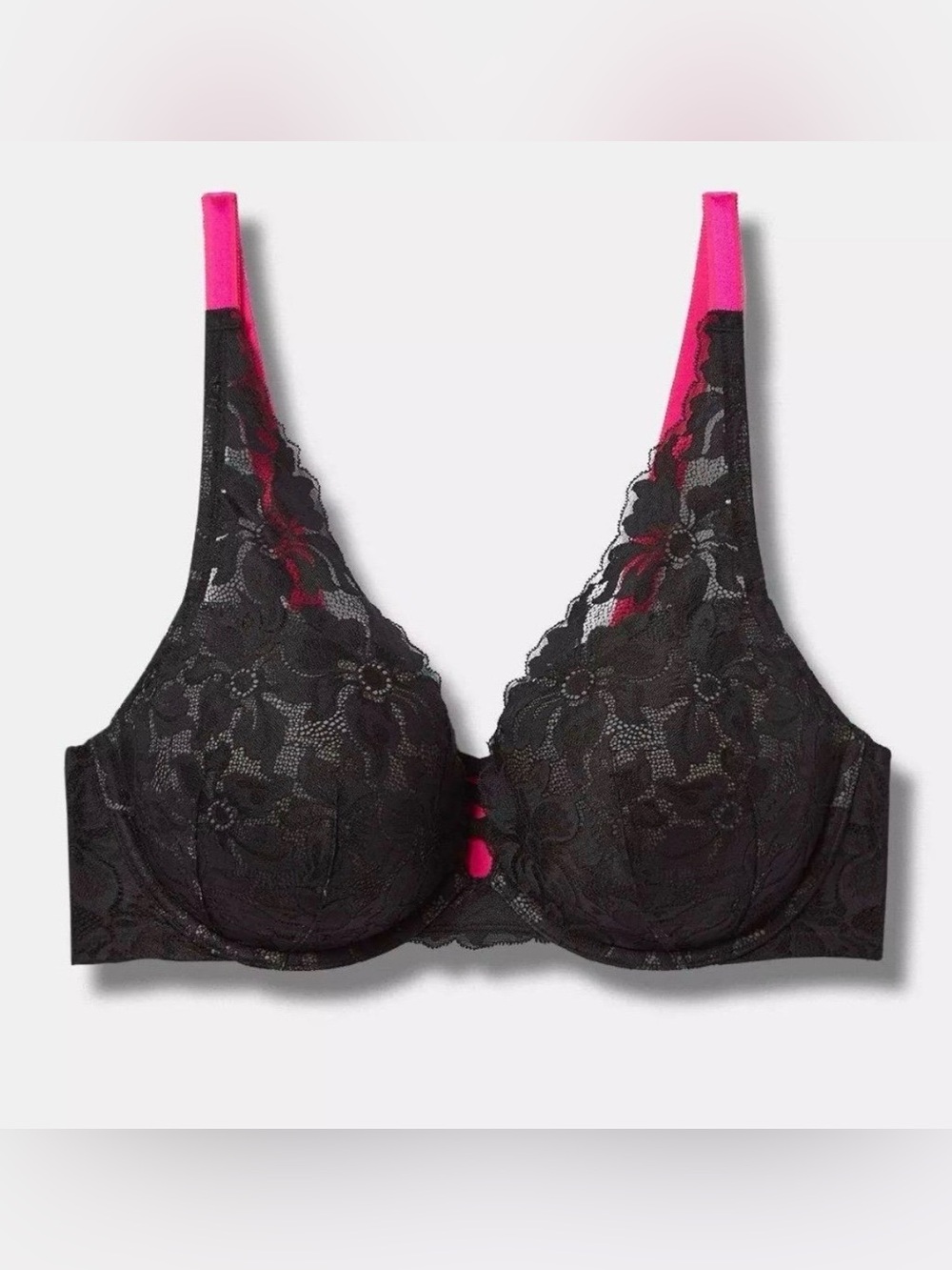 Torrid Women’s Plus XO Plunge Push Up Lace Bra Black Size 46DD NEW